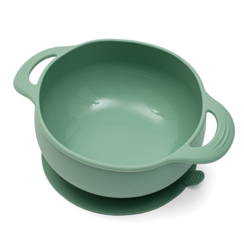 Detská silikónová jedálenská súprava New baby - olivová