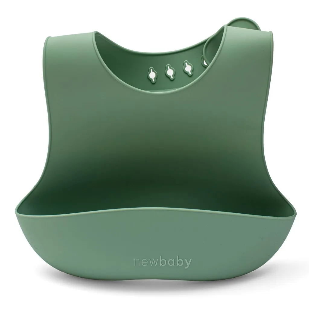 Dětská silikonová jídelní souprava New Baby - olivová