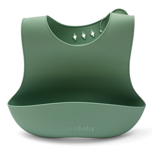 Detská silikónová jedálenská súprava New baby - olivová