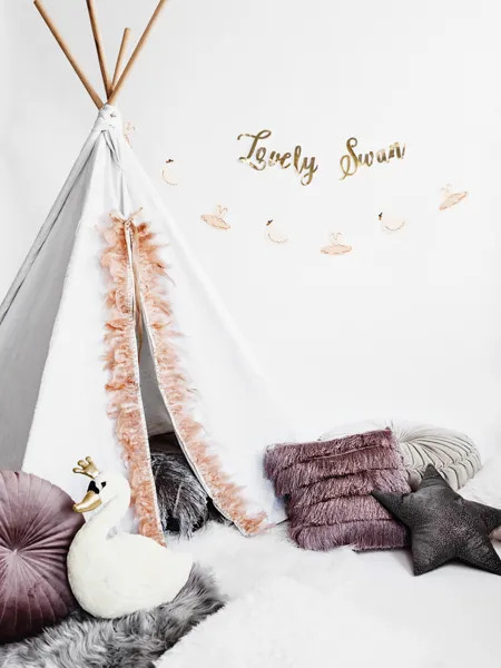 Pernă pentru copii Lebădă 34x35 cm