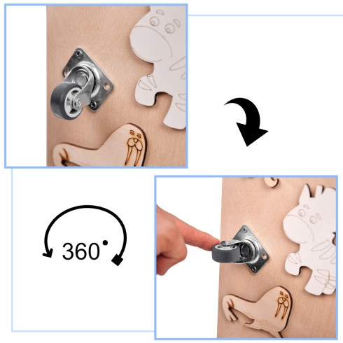 Drevená obojstranná manipulačná tabuľa Zvieratká zoo