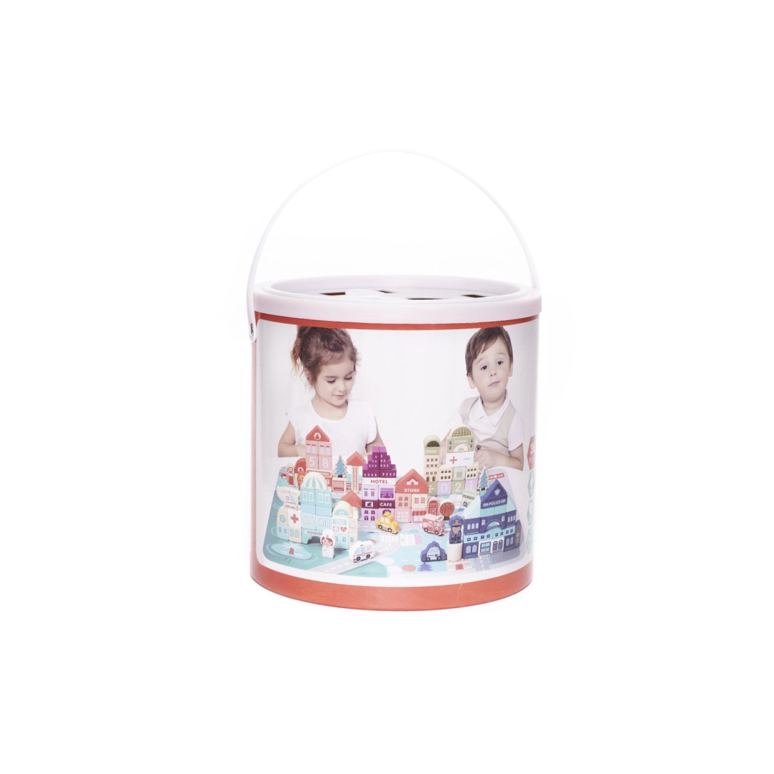 Drevené kocky - stavebnica mesto - 100 dielov