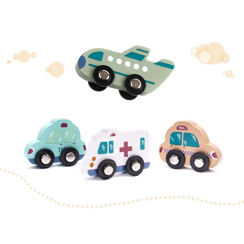 Dřevěné vzdělávací kostky puzzle město - 181 ks