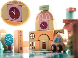 Drevené vzdelávacie kocky puzzle mesto - 181 ks