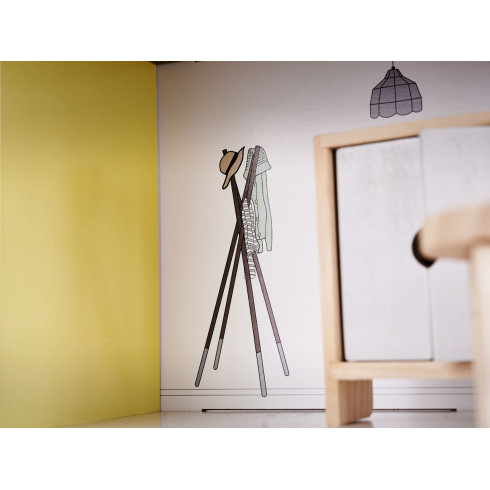 Dřevěný domeček pro panenky + nábytek 70cm - šedý