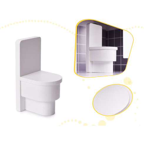 Dřevěný domeček pro panenky + nábytek 70cm - šedý