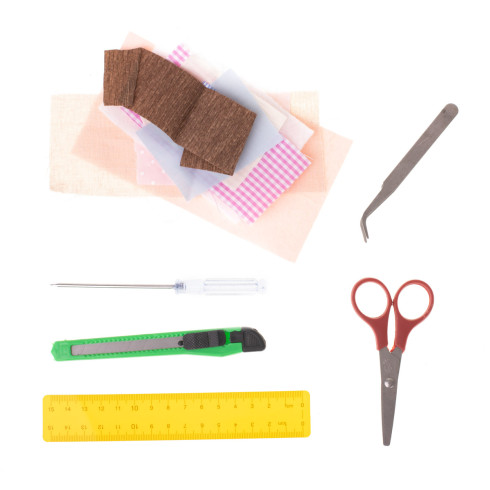 Dřevěný model DIY domečku pro panenky s LED světlem + příslušenství