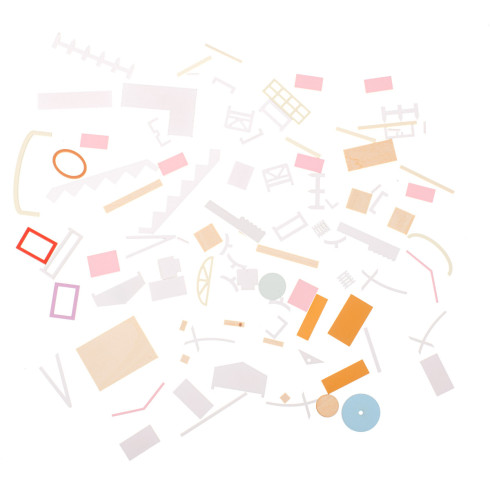 Dřevěný model DIY domečku pro panenky s LED světlem + příslušenství