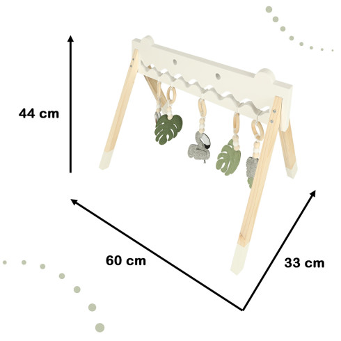 Drevený vzdelávací stojan s príveskami pre bábätká