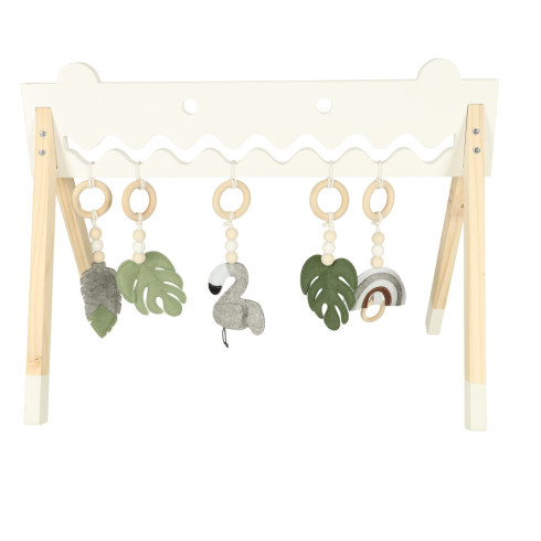 Drevený vzdelávací stojan s príveskami pre bábätká