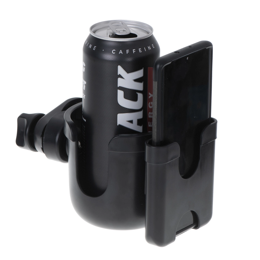 Držák telefonu a láhve na kočárek - černý