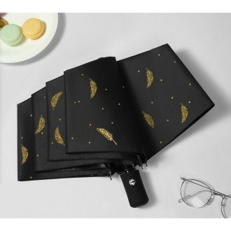 Elegantný skladací dáždnik s automatickým otváraním - priemer 96 cm, čierny