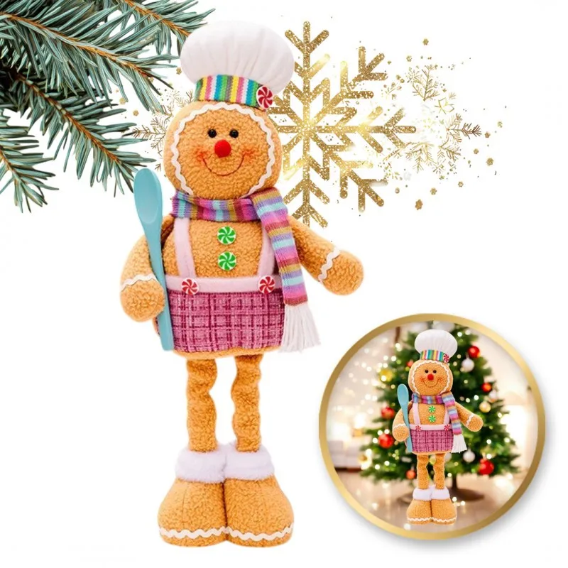 Figurka Pan Perník s teleskopickýma nohama 52 cm z plyše