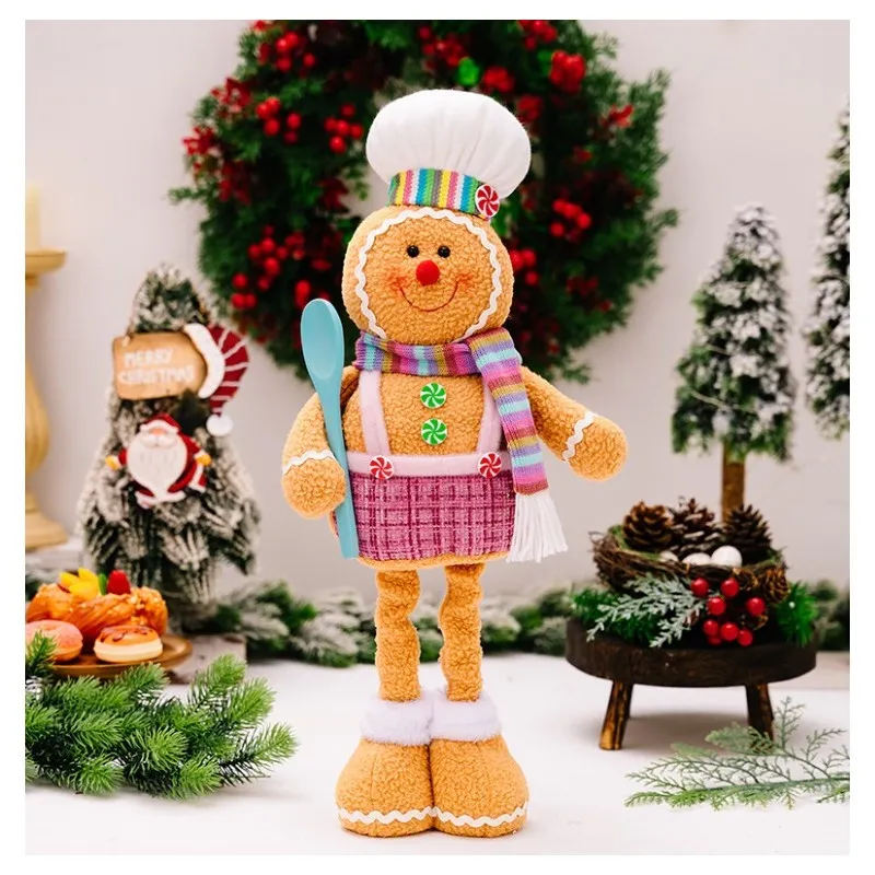 Figurka Pan Perník s teleskopickýma nohama 52 cm z plyše