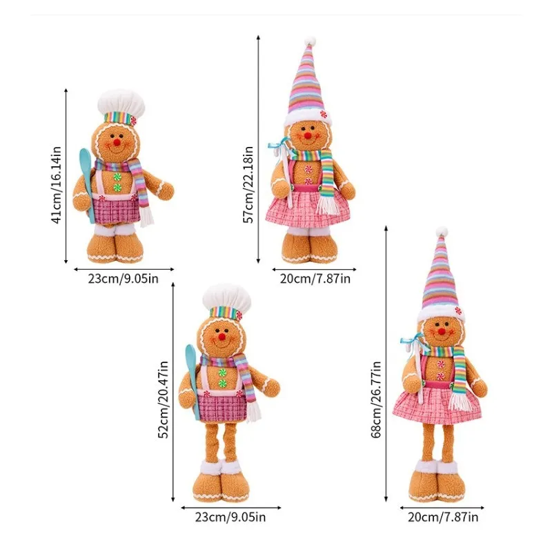 Figurka Pan Perník s teleskopickýma nohama 52 cm z plyše