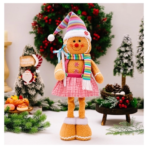 Figurka Paní Perníková s teleskopickýma nohama 52 cm z plyše
