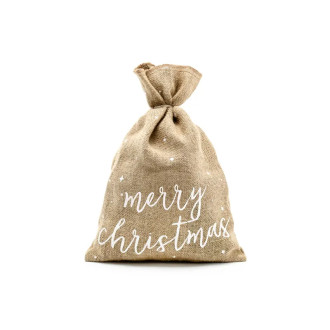 Jutové dekoračné vrece Merry Christmas 30x42cm