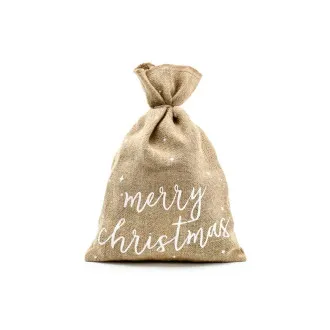 Jutový dekorační pytel Merry Christmas 30x42cm