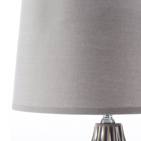 Keramická dekoratívna lampa Alpha zdobená reliéfnym vzorom - šedá