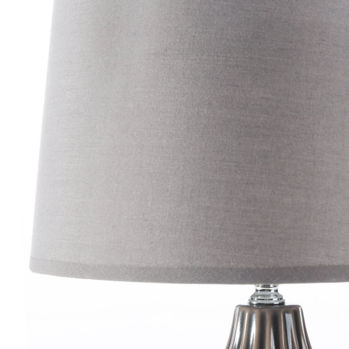 Keramická dekoratívna lampa Alpha zdobená reliéfnym vzorom - šedá