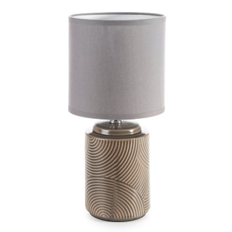 Keramická dekoratívna lampa Noel zdobená reliéfnym vzorom - šedá