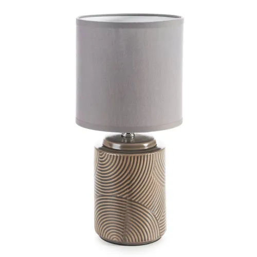 Keramická dekoratívna lampa Noel zdobená reliéfnym vzorom - šedá