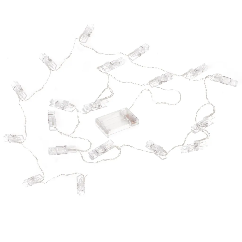 Led kolíčky na fotografie, 1,5m 10 led teplá bílá