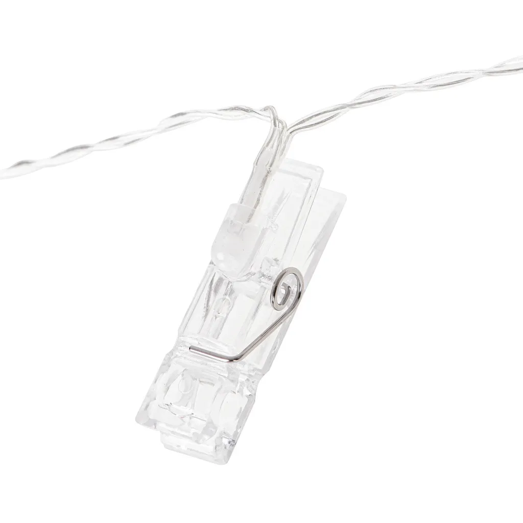 Led kolíčky na fotografie, 1,5m 10 led teplá bílá