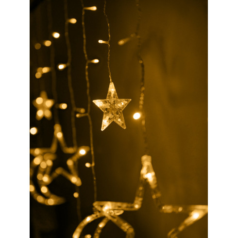 LED závěsná světla hvězdy - 2,5m 138 teplá bílá