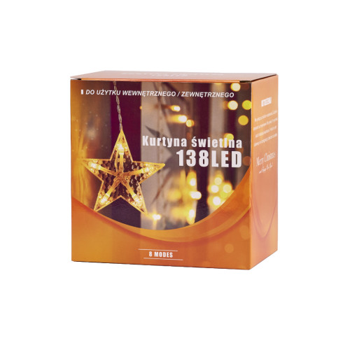 LED závěsná světla hvězdy - 2,5m 138 teplá bílá