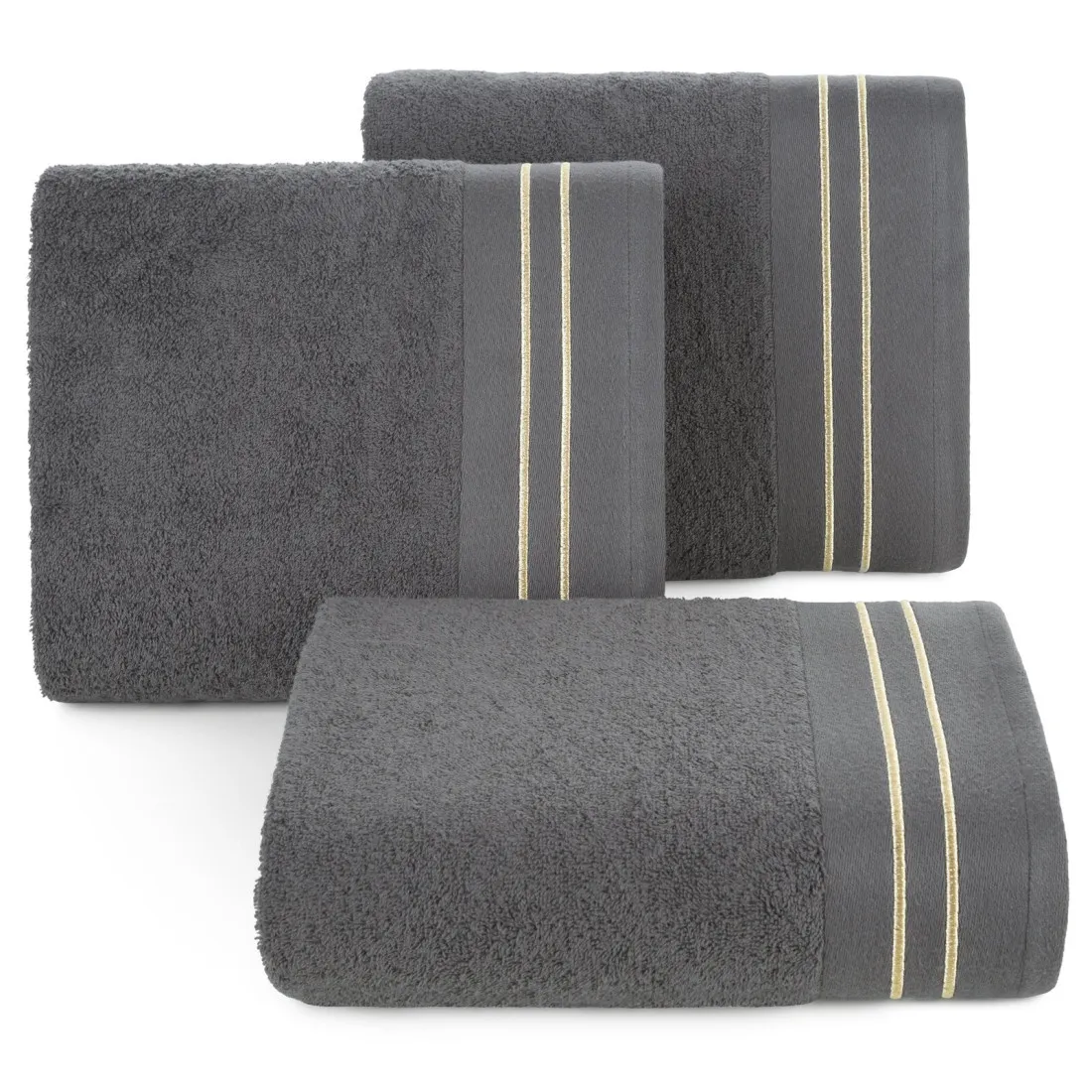 Luxusní bavlněné ručníky Olivia sada 3 ks - 50x90 cm šedé