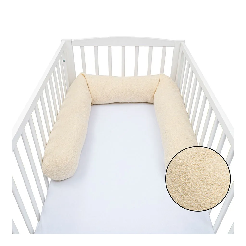 Mantinel do postýlky válec 3v1 New Baby Teddy 180 cm - krémový
