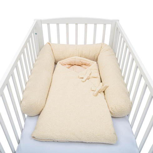 Mantinel do postýlky válec 3v1 New Baby Teddy 180 cm - krémový