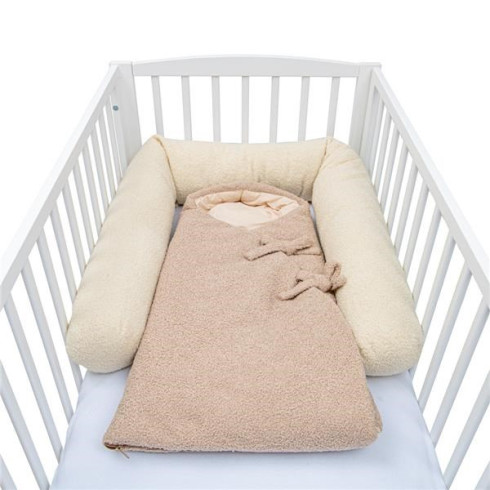 Mantinel do postýlky válec 3v1 New Baby Teddy 180 cm - krémový