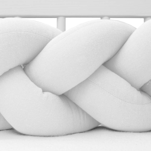 Mušelínový mantinel do postieľky vrkoč New baby 210 cm - biely