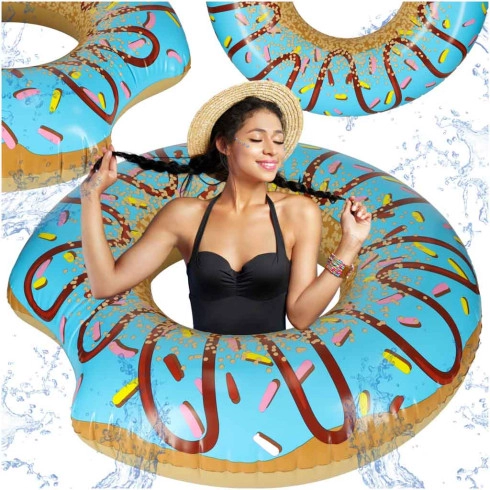 Nafukovací plovací kruh Donut modrý, 107 cm, nosnost 100 kg
