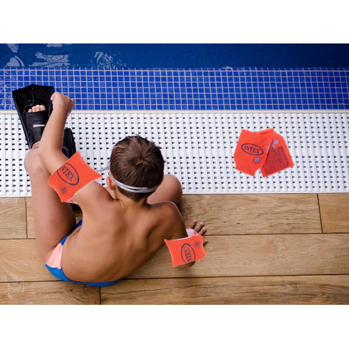 Nafukovací plavecké rukávky oranžové, nosnost do 30 kg