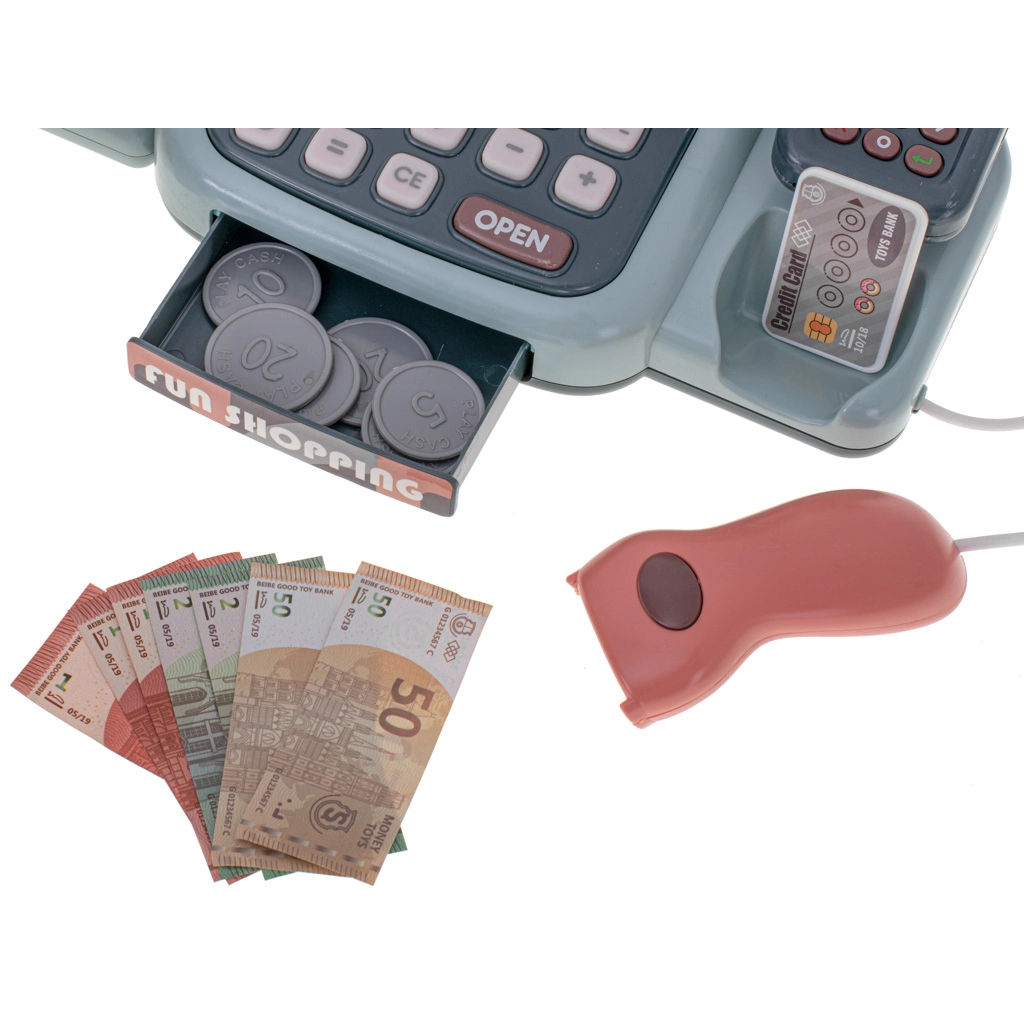 Obchodná pokladňa s nákupným košíkom + príslušenstvo