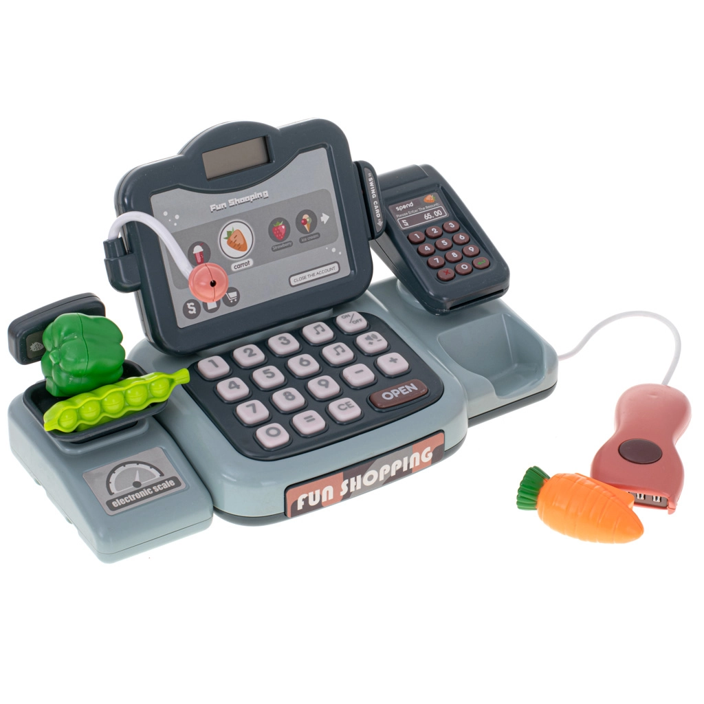 Obchodná pokladňa s nákupným košíkom + príslušenstvo