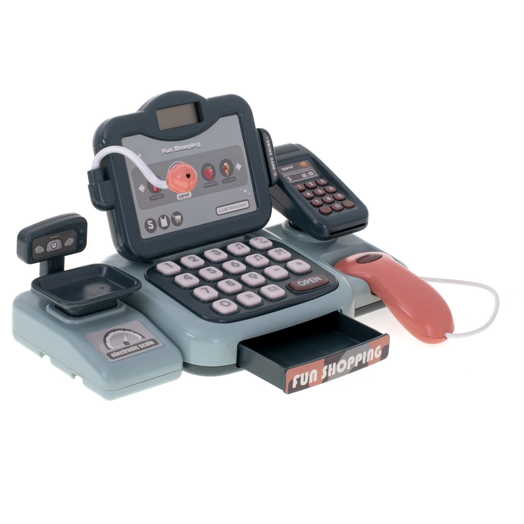 Obchodná pokladňa s nákupným košíkom + príslušenstvo