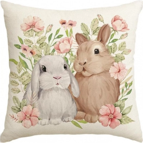 Obliečka na vankúš 45 x 45 cm jarný motív zajačik Bunny 