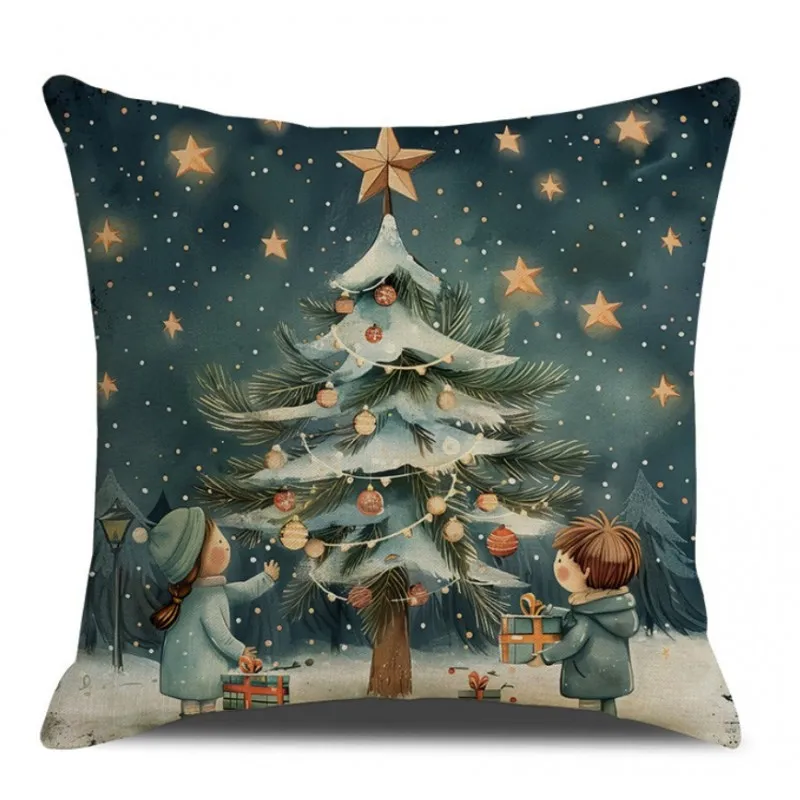 Obliečka na vankúš 45 x 45 cm vianočný motív Boho stromček