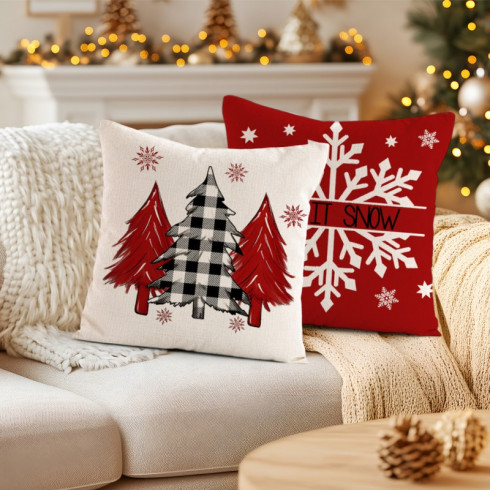 Povlak na polštář 45cm x 45cm s vánočním motivem
