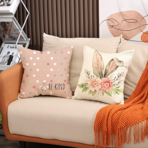 Povlak na polštář s jarním motivem 45 x 45 cm