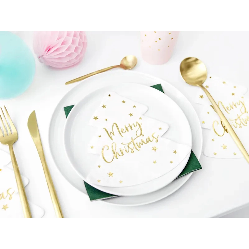 Ubrousky vánoční stromek Merry Christmas 20 ks