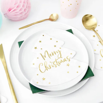 Obrúsky vianočný stromček Merry Christmas 20 ks