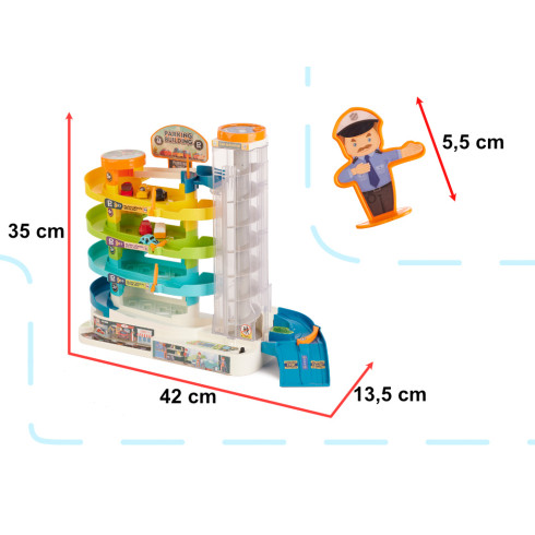 Parkovacia garáž 4 poschodia elektrický výťah + 6 áut