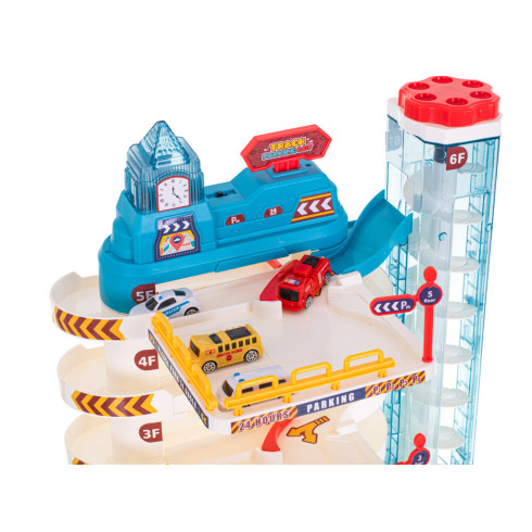 Parkovací garáž 5 pater elektrický výtah + podložka + 8 aut