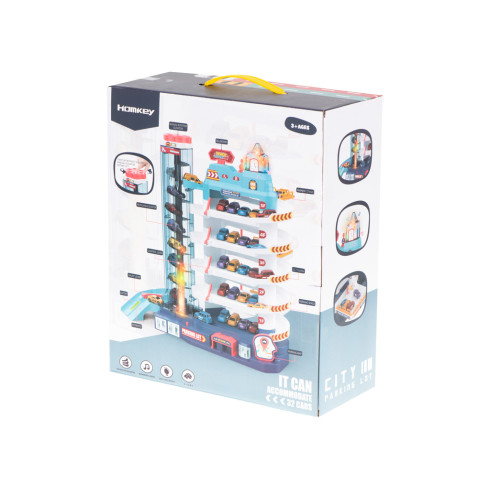 Parkovací garáž 5 pater elektrický výtah + podložka + 8 aut