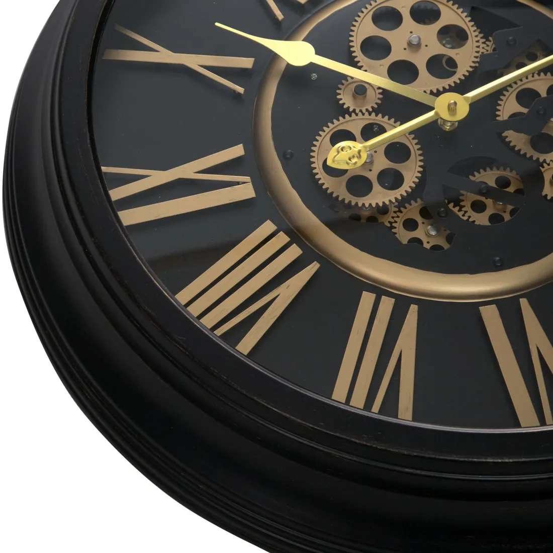 Retro nástenné hodiny s dekoratívnymi pohyblivými prevodmi - 64 cm